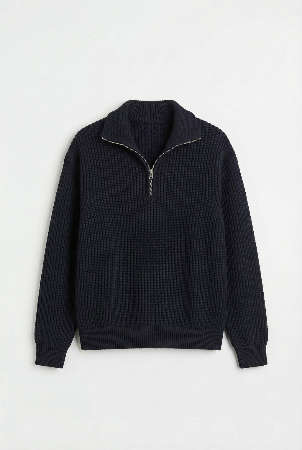 Half-Zip Stand Collar Sweater