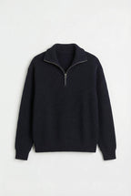 Half-Zip Stand Collar Sweater