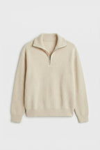 Half-Zip Stand Collar Sweater