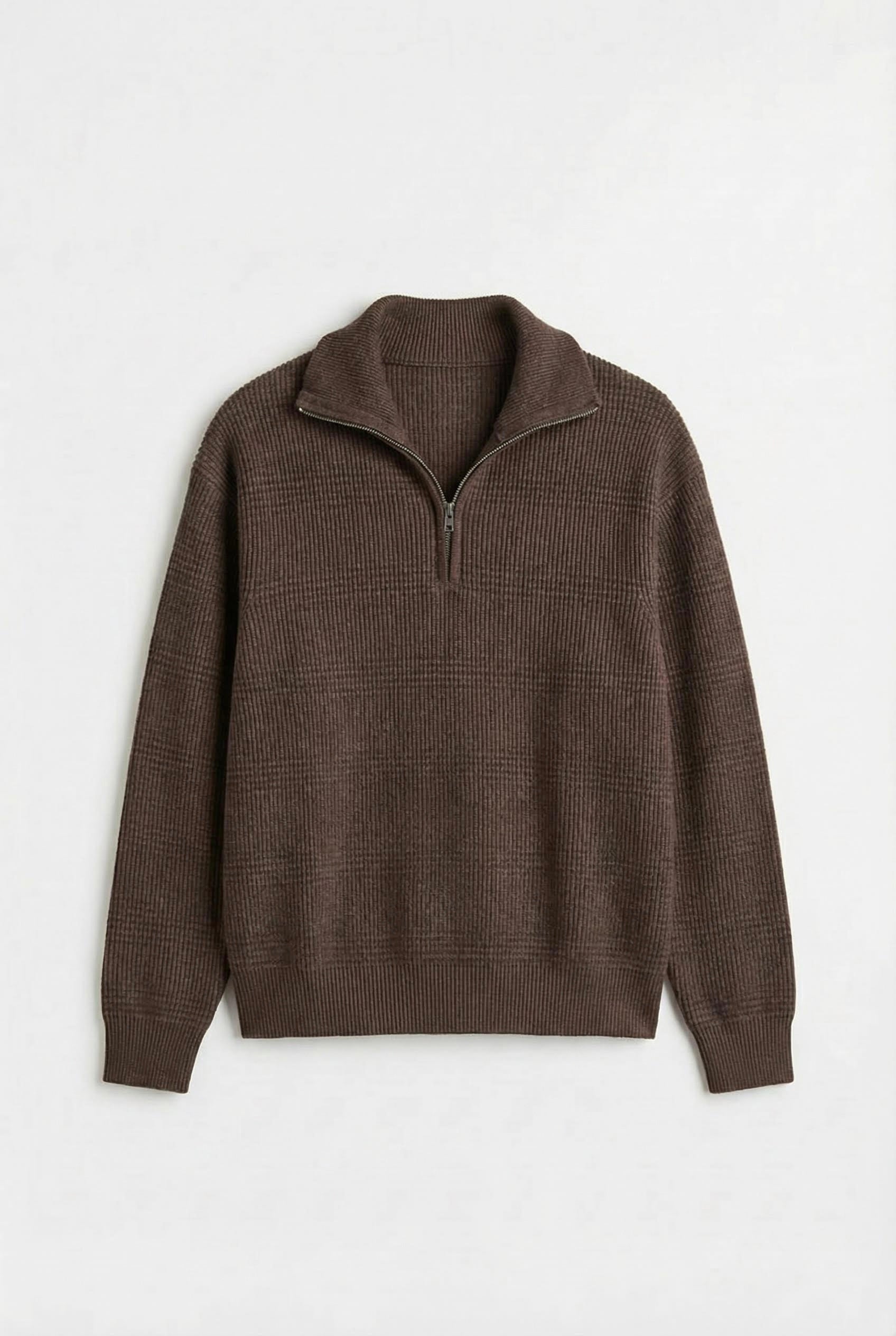 Half-Zip Stand Collar Sweater