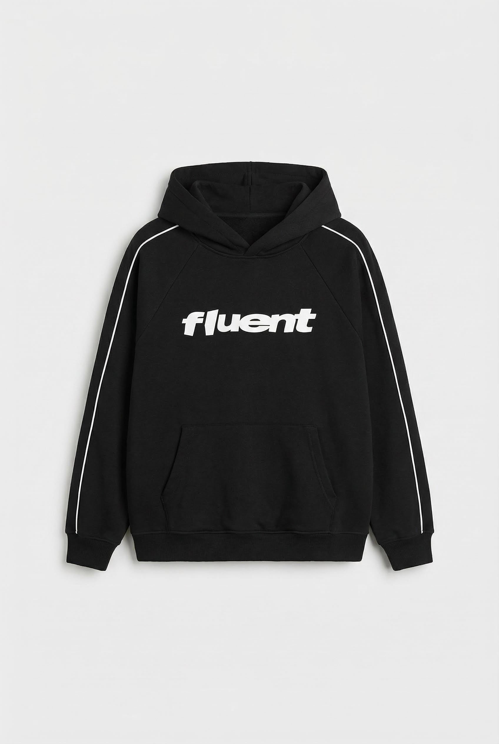 Contrast Piping Raglan Hoodie